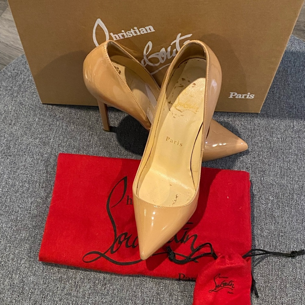 Christian Louboutin Pigalle 120 Nude Patent 36